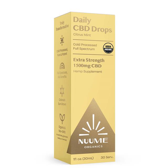 Daily CBD Drops - Extra Strength Citrus Mint - USDA Organic Certified 