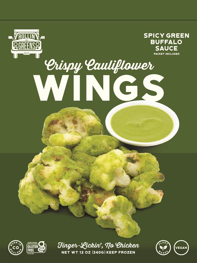 Crispy Cauliflower Wings-Spicy Green Buffalo