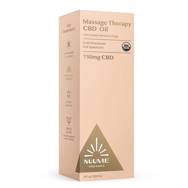 Massage Therapy CBD Oil - Sweet Almond & Sage - USDA Organic certified
