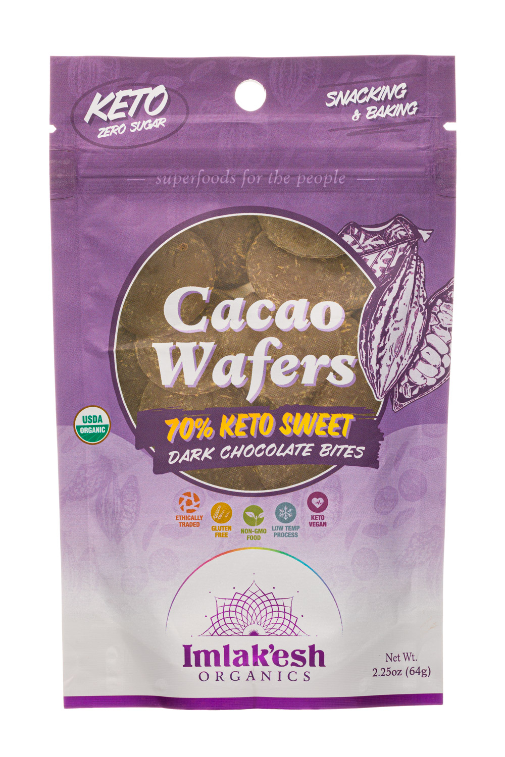 Cacao Wafers - 70% Keto Sweet