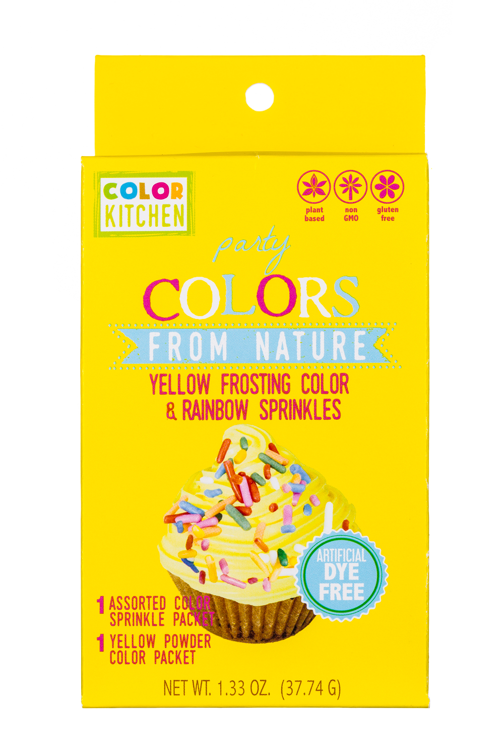 Party Colors- Yellow Frosting & Rainbow sprinkles