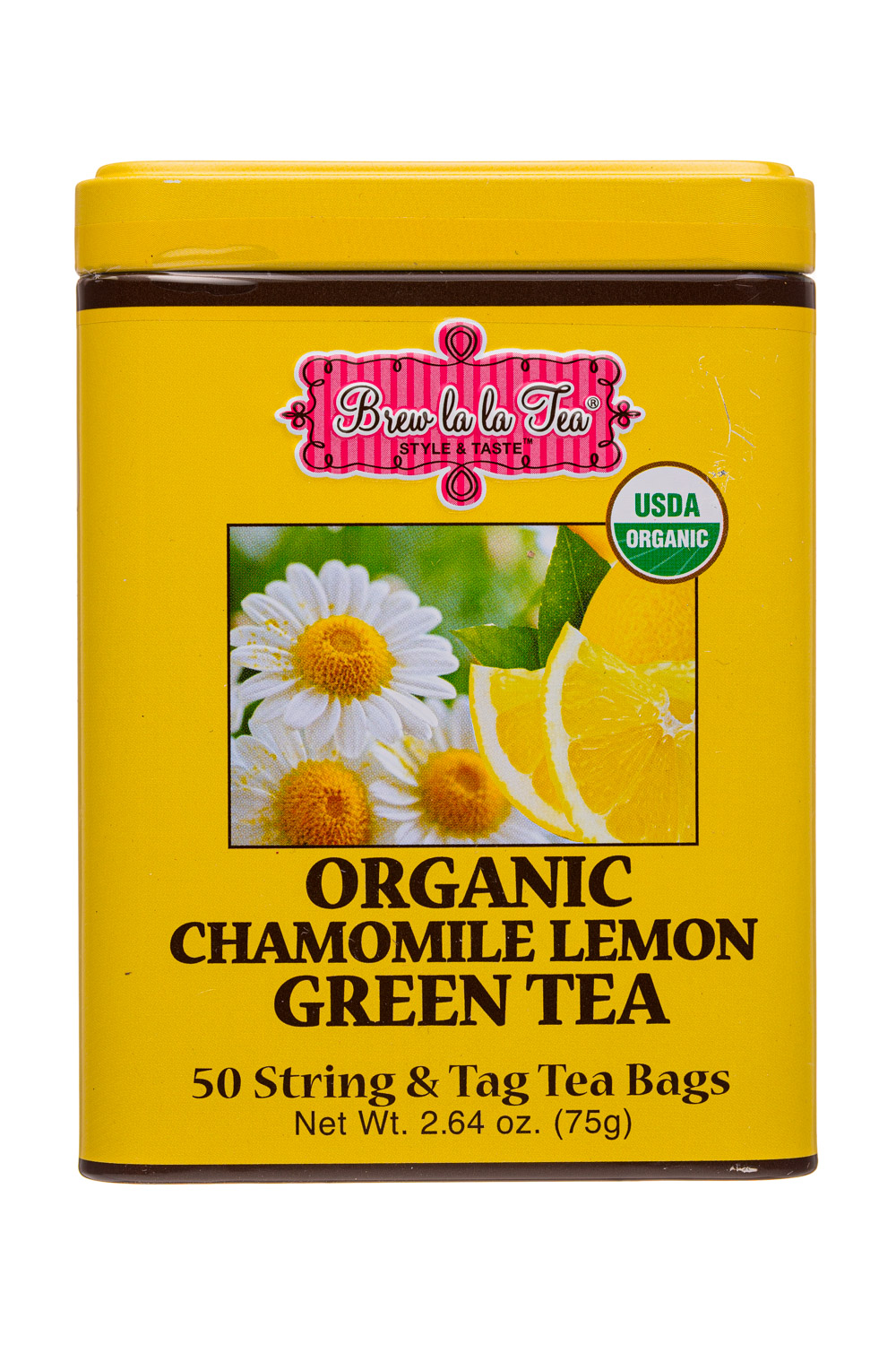  Brew La La Organic Green Tea - Natural Ginger Peach Flavor -  50 Double Chambered Tea Bags - Low Caffeine Tea - USDA Certified Organic -  NonGMO - Gluten Free : Grocery & Gourmet Food