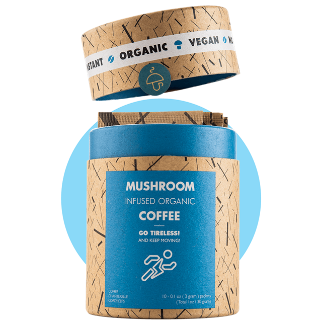 Go Tireless - Coffee infused with Mushrooms (Chanterelle and Cordyceps)