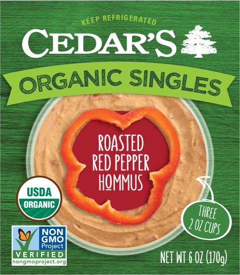 Organic Roasted Red Pepper Hommus Single 2oz