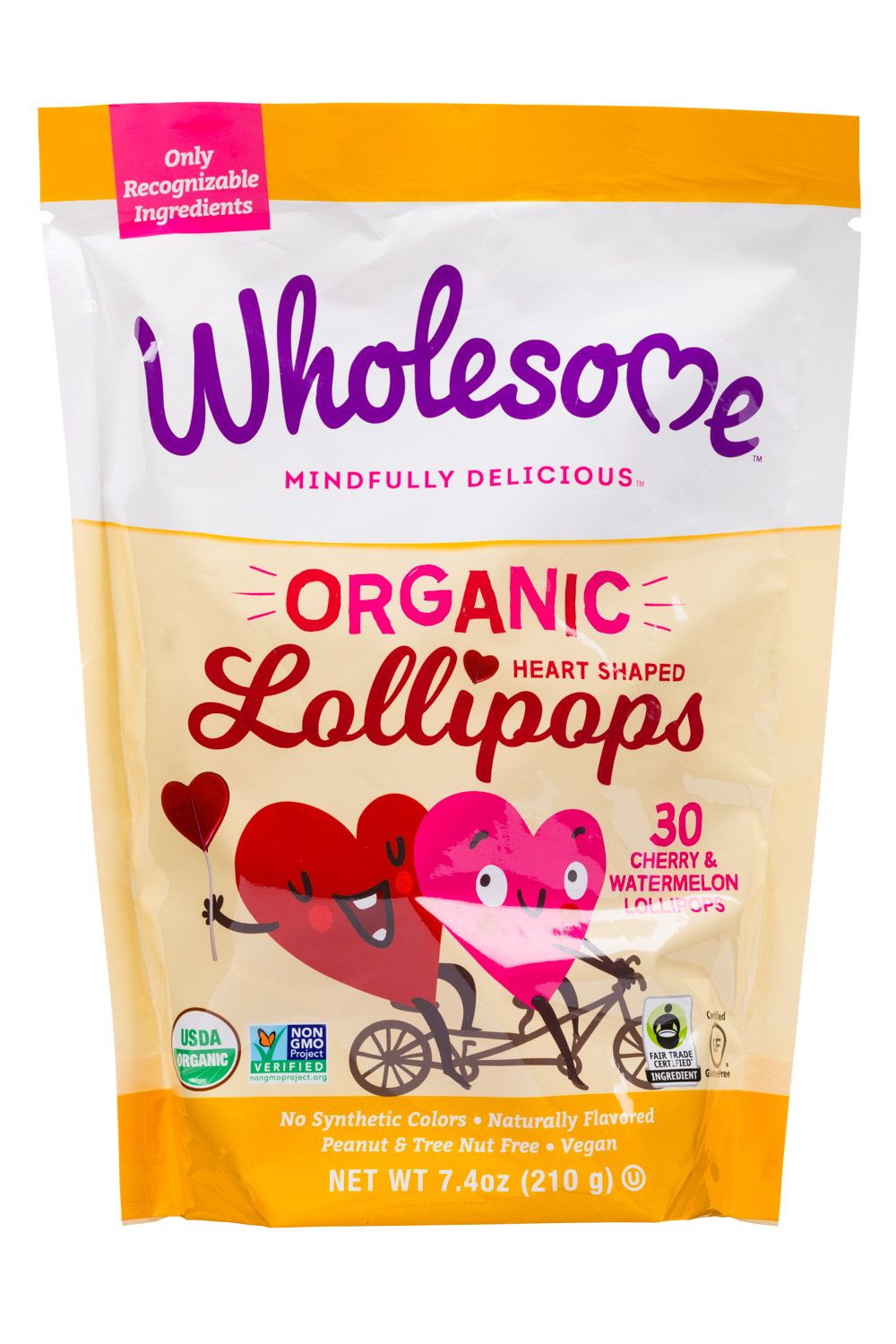 Organic Heart Shaped Lollipops 7oz