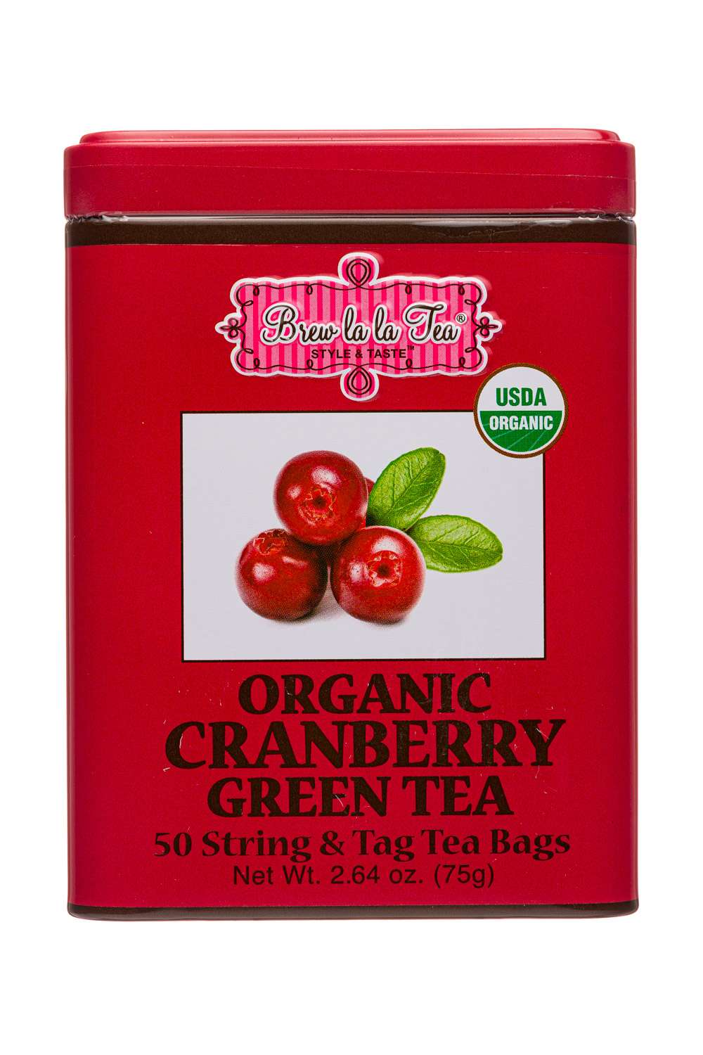 Brew La La Organic Low Caffeine Gourmet TeaEarl Grey Green Tea , 50 bags 