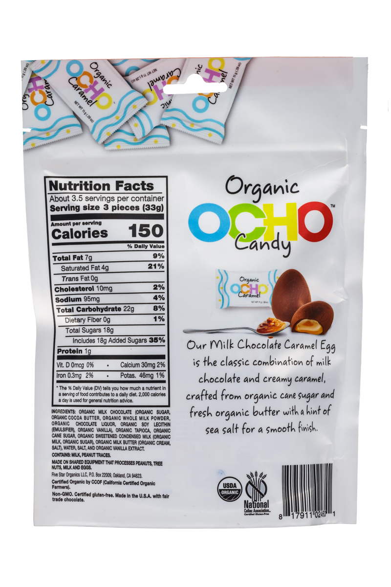 OCHO Organic Candy Bar - Milk Chocolate Caramel & Peanut