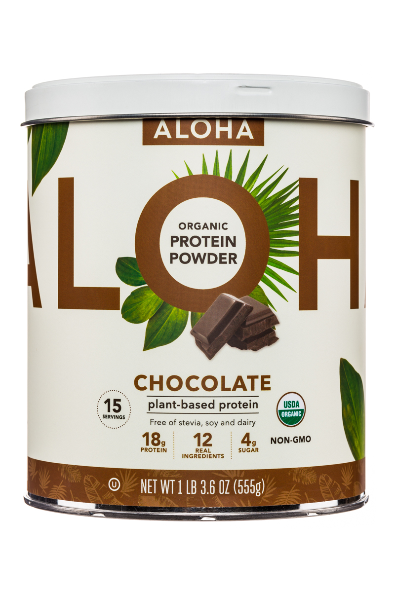 ALOHA Organic Chocolate Plant Based Keto Friendly Protein Powder with MCT Oil
