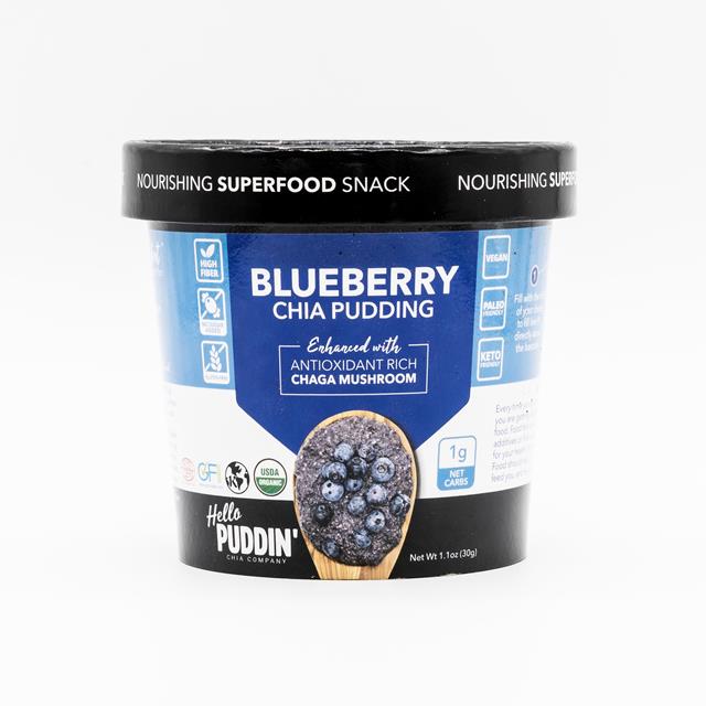 Blueberry with Chaga Mushroom Chia Pudding