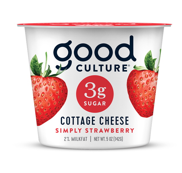 3G sugar strawberry cottage cheese, 5oz