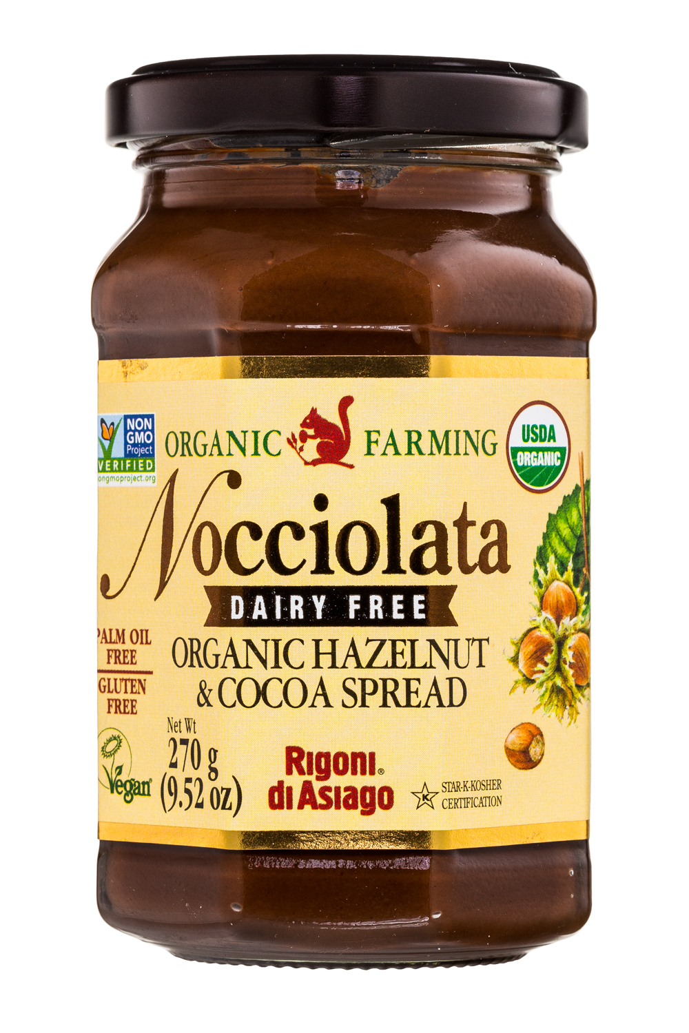 Organic Farming- Nocciolata Dairy Free Organic HazelNut & Cocoa Spread
