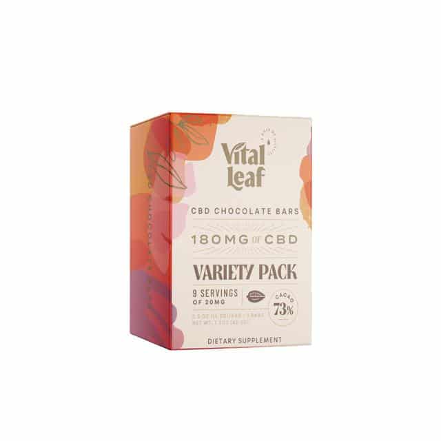 Variety Pack CBD Chocolate Bars:  Classic Dark | Hazelnut & Sea Salt | Vanilla Bean Crunch | 180mg CBD
