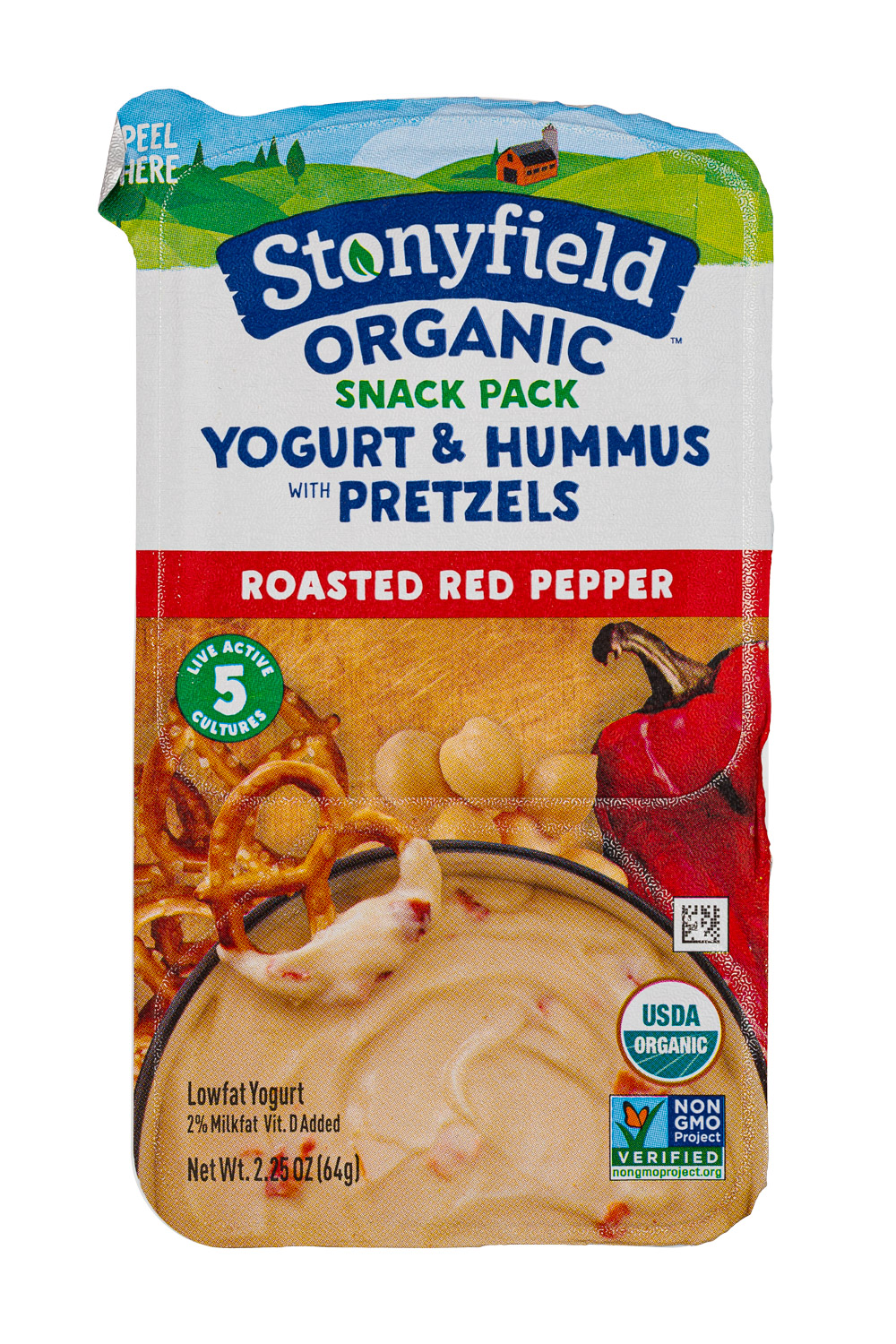 Roasted Red Pepper - Yogurt & Hummus with Pretzels