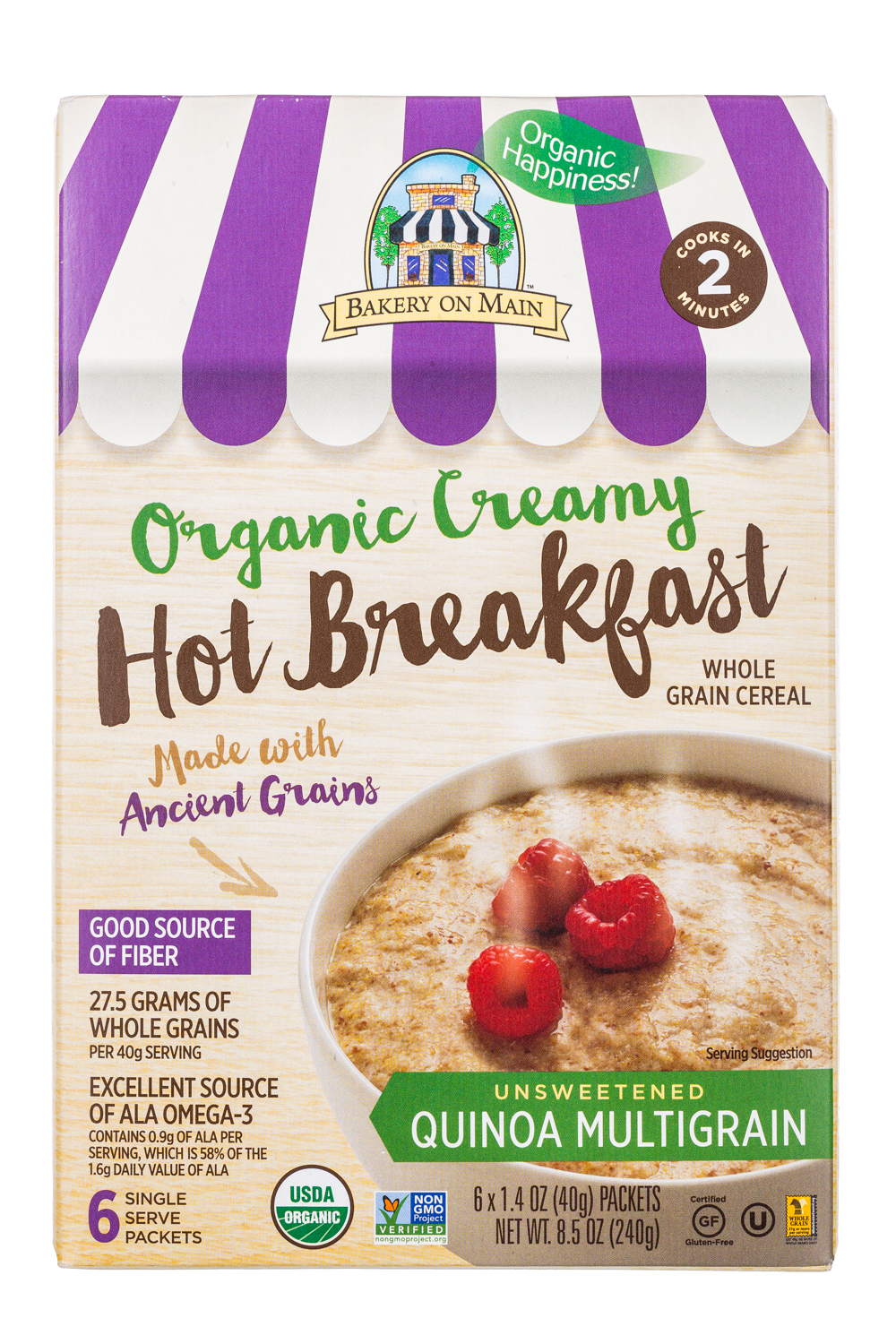 Organic Creamy Hot Breakfast: Unsweetened Quinoa Multigrain