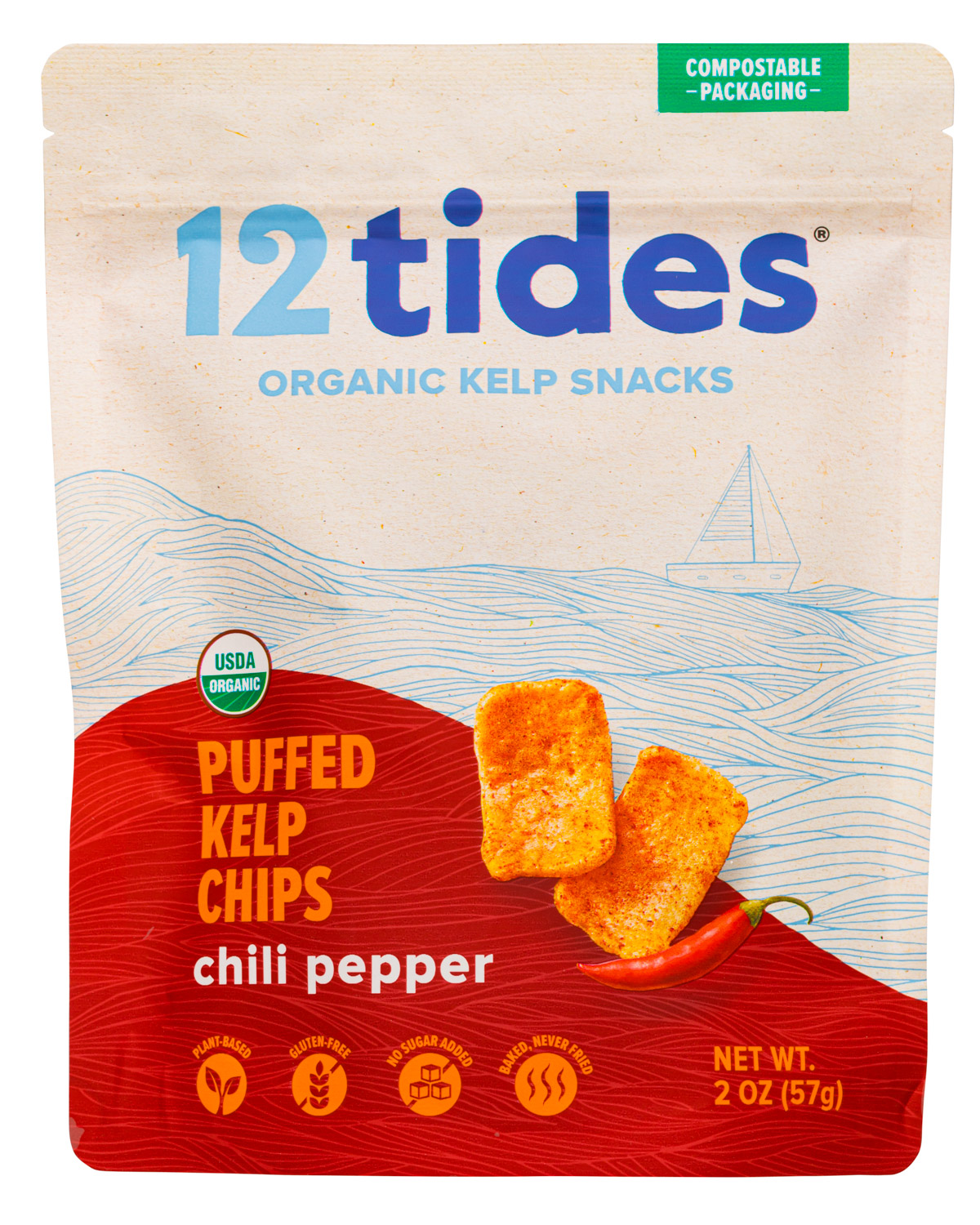 Puffed Kelp Chips: Chili Pepper
