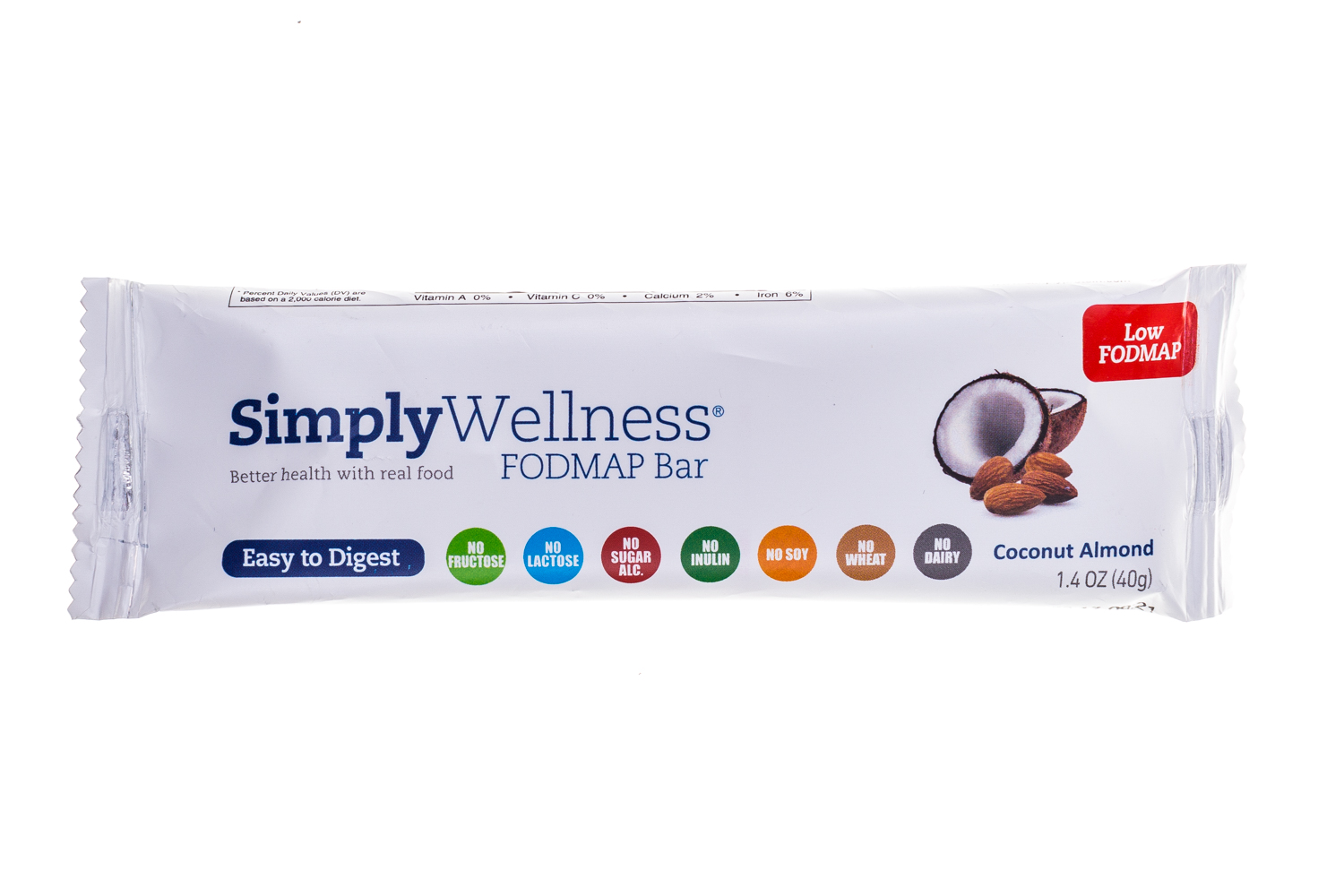 simply wellness FODMAP Bar- coconut Almond