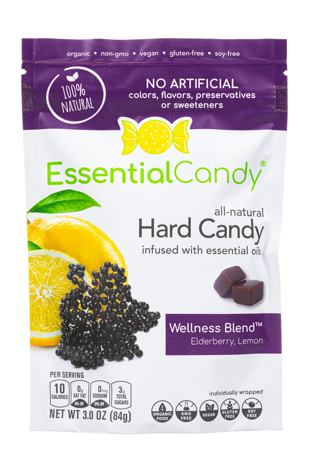 Wellness Blend Hard Candy Elderberry, Lemon