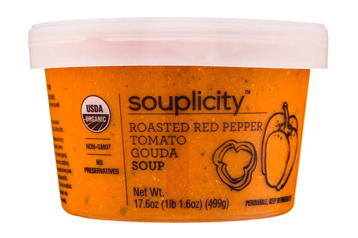 Roasted Red Pepper, Tomato, Gouda Soup