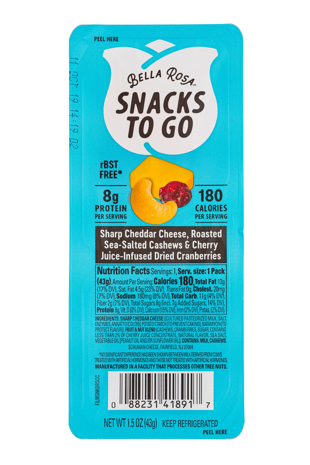 Sharp Cheddar Cheese, Roasted Sea-Salted Cashews & Cherry Juice-Infused Dried Cranberries