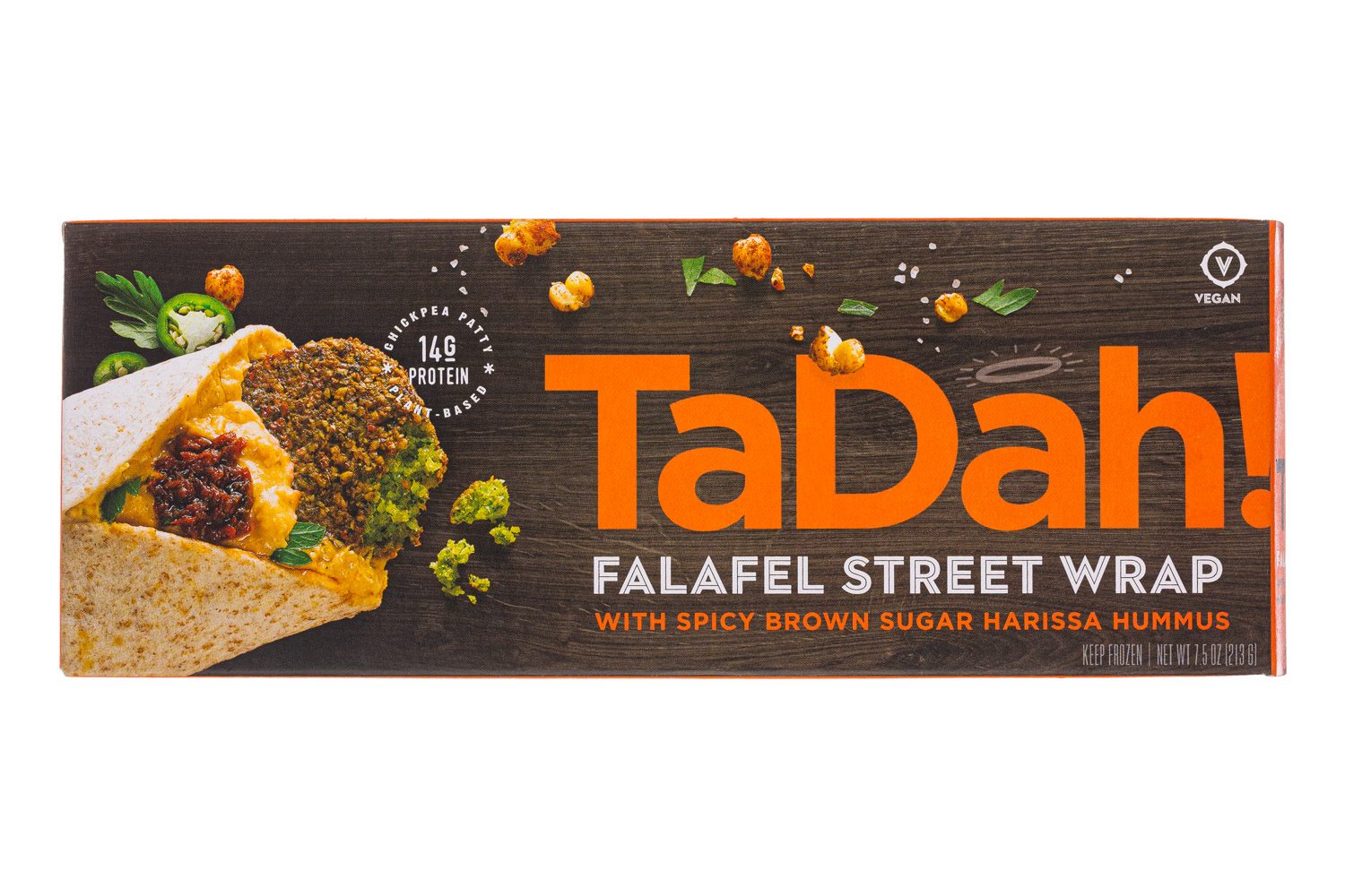 Falafel Street Wrap with Spicy Brown Sugar Harissa Hummus