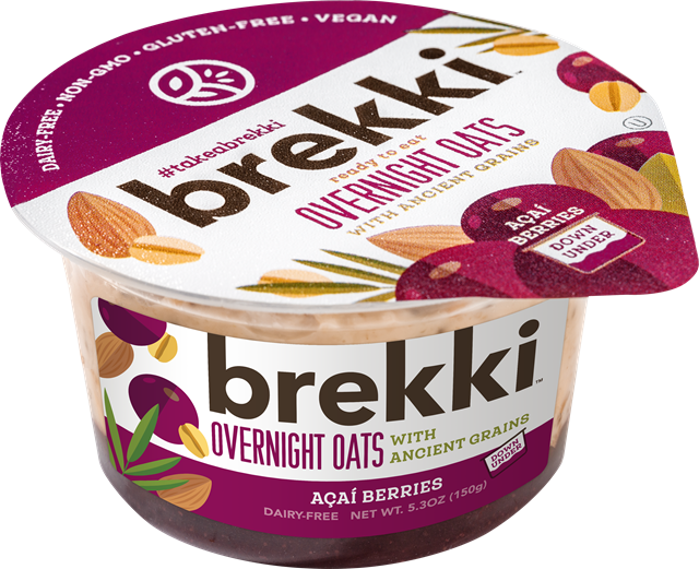brekki Overnight Oats with Acai Berries