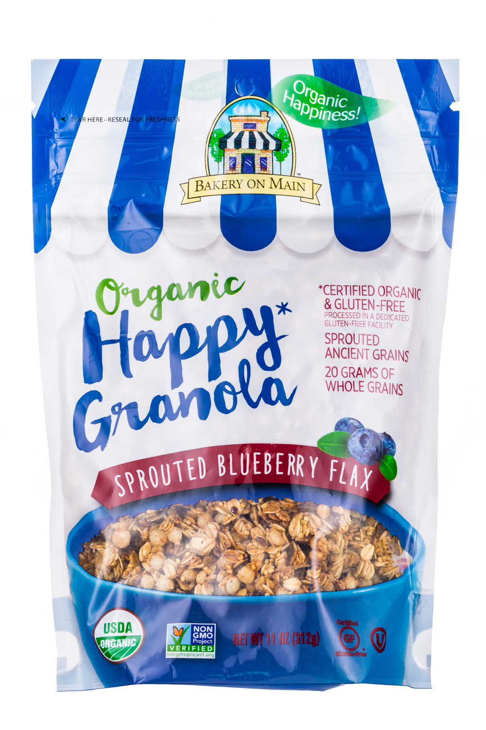Organic Happy Granola: Sprouted Blueberry Flax
